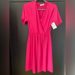 Zenana soft dress in hot pink